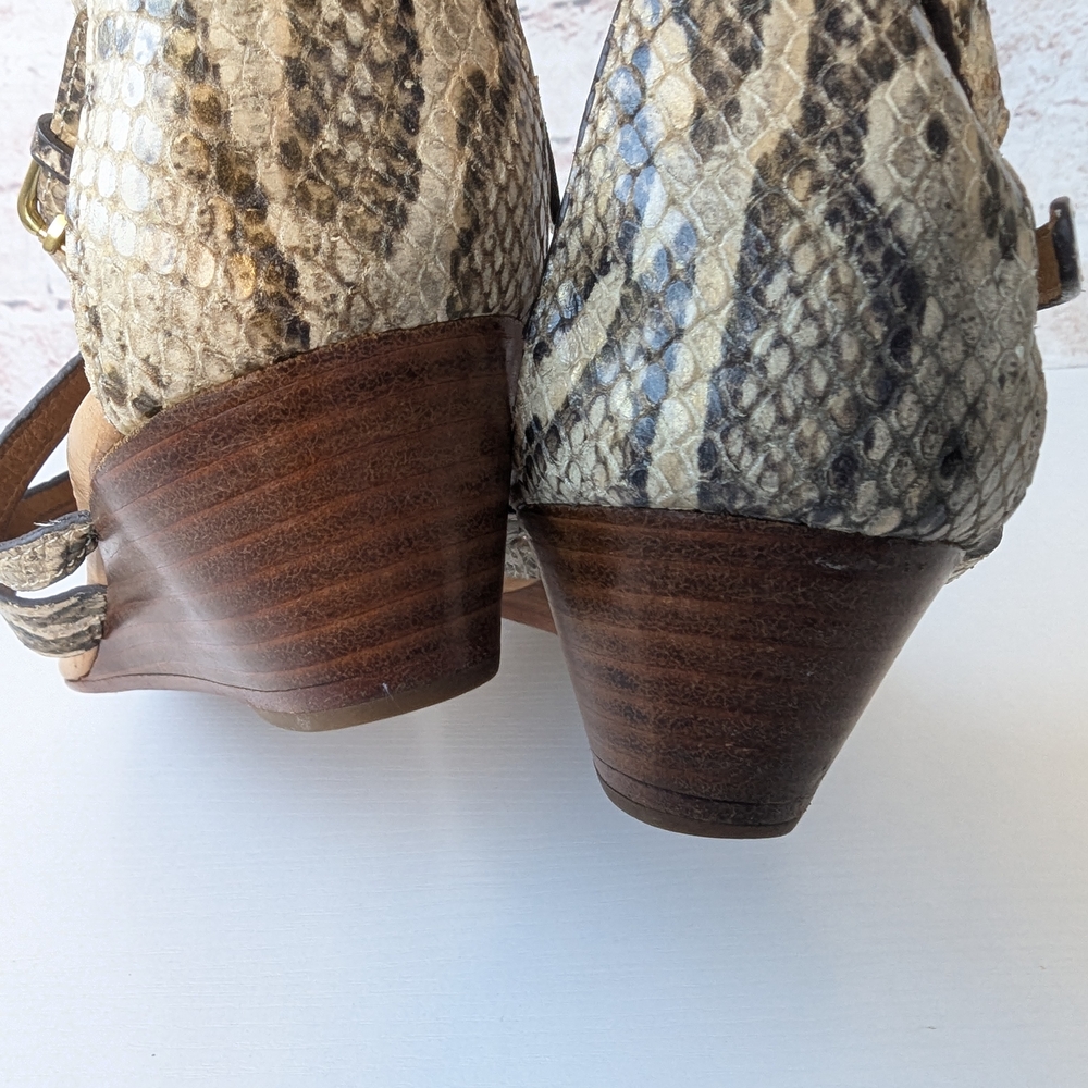 Coach Snake Print Sandals with Gold Accents - Picture 5 of 12